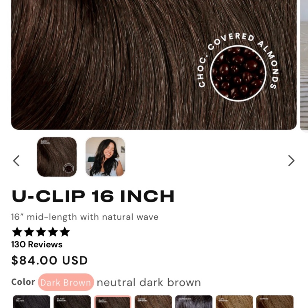 16 Inch Clip In Extensions Dark Brown